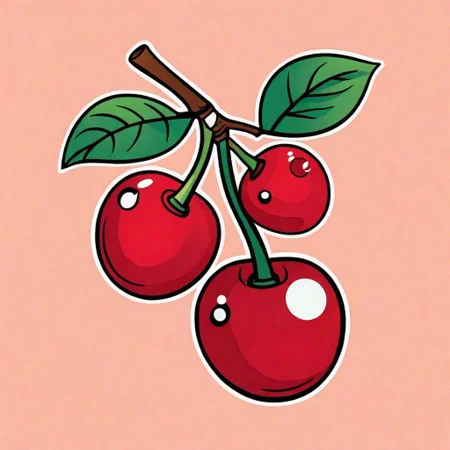a couple of cute cherries, flat color