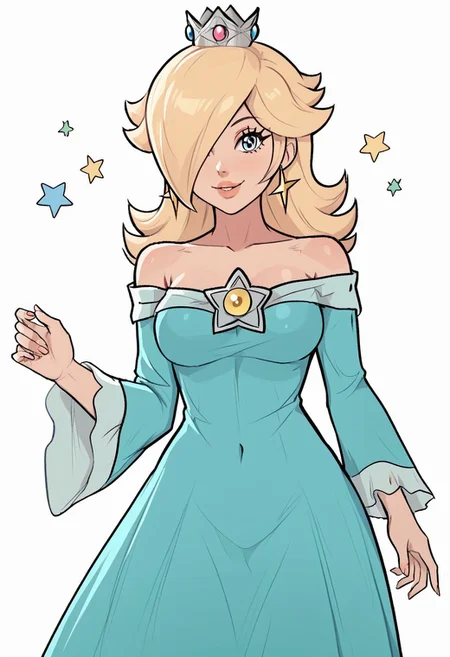 score_9, score_8_up, score_7_up, score_6_up, score_5_up, score_4_up, source_cartoon, <lora:confetti-extract- ponyxl:0.85>, detailed eyes, easynegative, rating_explicit, Expressiveh, 1girl, solo, yoracrab, big breasts, smiling at viewer, close up
<lora:rosalina-super-mario-galaxy-ingame-ponyxl-lora-nochekaiser:1>, rosalina, blonde hair, blue eyes, hair over one eye, long hair, blue dress, crown, dress, earrings, jewelry, princess, robe, star earrings,