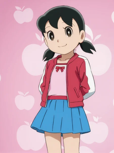detailed background, shiny skin, posing, rating safe,
<lora:shizuka.pony:1.0>,
shizuka,
long sleeves, shirts, jacket, dress skirts,
smug,