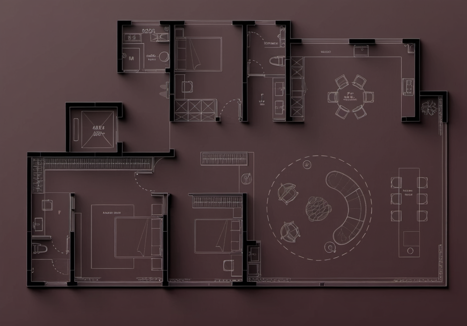 House plan,dark color,