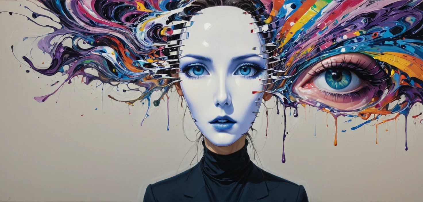 (masterpiece), (best quality), (ultra-detailed), My head is slicing into enigmatic sections, and my primary symptom is that I have no face, but I must see, internationally recognized oil painting by the master, sold at auction for 23 million USD. Expressive powerfully pained expression intermingled with notes of confusion, illustration, disheveled hair, detailed eyes, perfect composition, moist skin, intricate details, earrings, by wlop, Minimalism, My head is slicing into enigmatic sections, and my primary symptom is that I have no face, but I must see, internationally recognized oil painting by the master, sold at auction for 23 million USD. Expressive powerfully pained expression intermingled with notes of confusion, abstract, simple geometic shapes, hard edges, sleek contours, Minimalism, LGBTQ+ flag, My head is slicing into enigmatic sections, and my primary symptom is that I have no face, but I must see, internationally recognized oil painting by the master, sold at auction for 23 million USD. Expressive powerfully pained expression intermingled with notes of confusion, created very vivid colors, real surreal massive detailed sharp focus, clear coherent artistic, cinematic, extremely enhanced quality