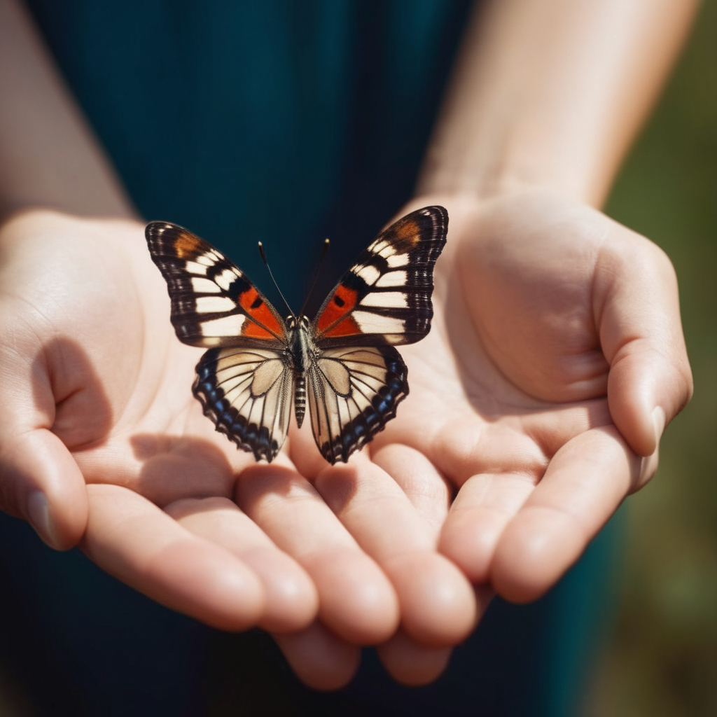 cinematic film still of <lora:Perfect Hands:1.2>
a person holding a butterfly in their hand Perfect Hands, shallow depth of field, vignette, highly detailed, high budget, bokeh, cinemascope, moody, epic, gorgeous, film grain, grainy