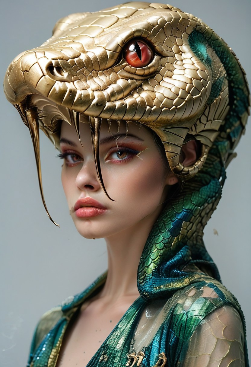 score_9, score_8_up, score_7_up, rating_safe, concept art, semi-realistic, 1girl, solo.
Young beautiful face, fit body, 
SnakeMask, Snake helmet.