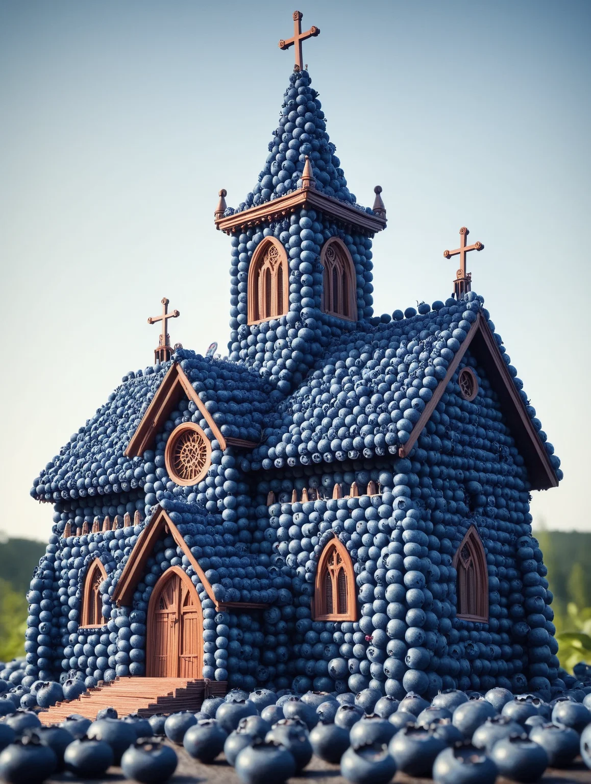 Church made of blueberrym0rph <lora:Blueberry_World_Morph:1>