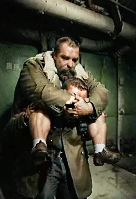 score_9, score_8_up, score_7_up,
solo, photo real, masterpiece,
absurdes, ultra detailed, amazing quality,
detailed eyes, perfect hands, detailed fingers, photography, film grains, grainy, zlnyslnk,
two men, 2boys
detailed face, detailed eyes,
fat, happy face, looking at viewer,
underground, basement, (green walls), pipes, indoors,
unique angle, dramatic angle, brown military jacket,
muscular,
phvshy, short blond beard,
carrying, piggyback, on back, arms around neck
carrying, on shoulders, shoulder carry, brtshk,