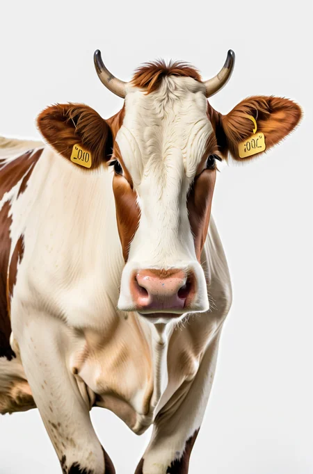 professional portrait photography of a cow on white background<lora:Professional_Photography:1>