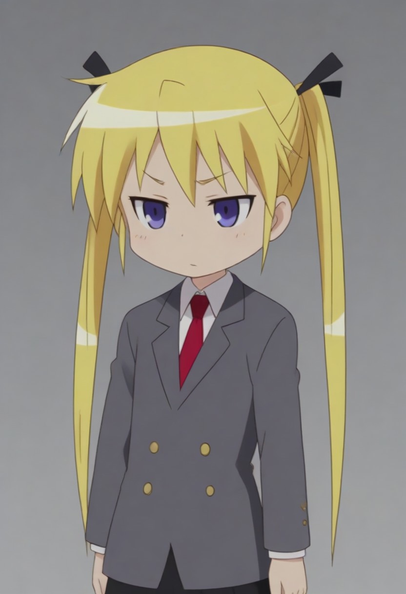 source_anime, anime screencap, source_anime, auratheguillotine, anime screencap, masterpiece, source_anime, shiny skin,,,,,,,sonyakmb, blonde hair, long hair, twintails, hair ribbon, purple eyes,, school uniform,