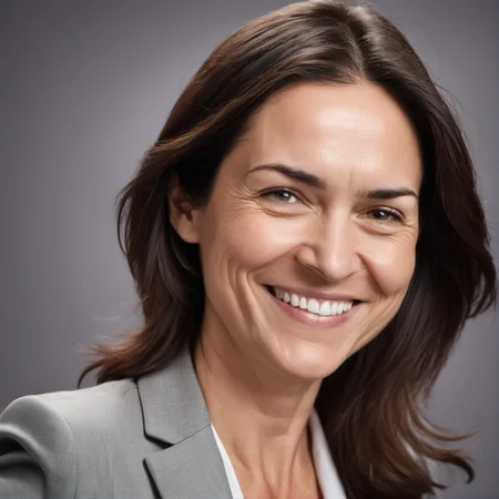 professional studio portrait, woman 30-year-old, 30yo, grey background, business suit, smile. Highly detailed skin, blemishes, pores.
cynthiasynthe, perfect eyes, detailed skin