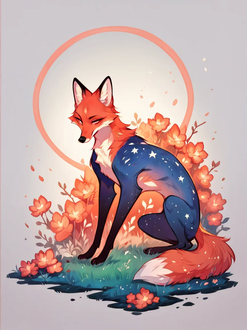 score_9, score_8_up, score_7_up, score_6_up, score_5_up, score_4_up, <lora:g4l4xyXLP:0.8> g4l4xy, fox, galaxy