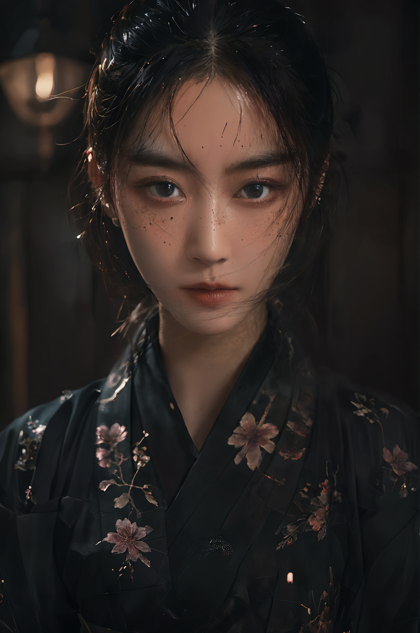 Here is the enhanced prompt:
masterpiece, best quality, 4k, girl sexy in kimono, ultra realistic, concept art, intricate details, eerie, horror, highly detailed, photorealistic, octane render, 8k, unreal engine, art by artgerm and greg rutkowski and charlie bowater and magali villeneuve and alphonse mucha, full body, crisp, high-definition, vivid, sharp, clear, soft light, accurate, fidelity, cinematic, immersive, lifelike, baixl-shuimo, 1girl, Dark Majic, rich textures, subtle shadows, dramatic lighting, intense contrast.