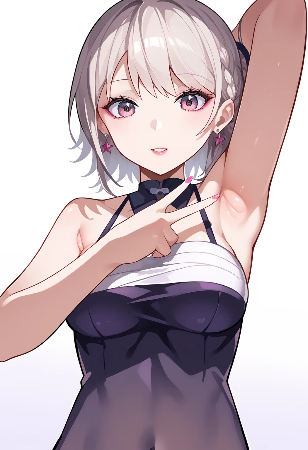 score_9, score_7_up,source_anime,anatomically correct,best perspective BREAK
1girl, <lora:hirostyle:1> hirostyle, <lora:spread-armpit-ponyxl-lora-nochekaiser_r1:1> spread armpit, armpits, armpit focus, v,