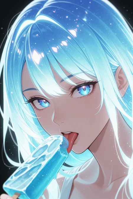 1girl, close up, dynamic angle, dutch angle, wabi sabi, woman, licking ice cream, holographic ice cream, holofoil glitter ice cream, faint, glowing, ethereal, neon hair, glowing hair, long hair, looking at viewer, sci-fi,,
masterwork, masterpiece, best quality, detailed, depth of field, , high detail, best quality, very aesthetic, 8k, dynamic pose, depth of field, dynamic angle, adult, aged up