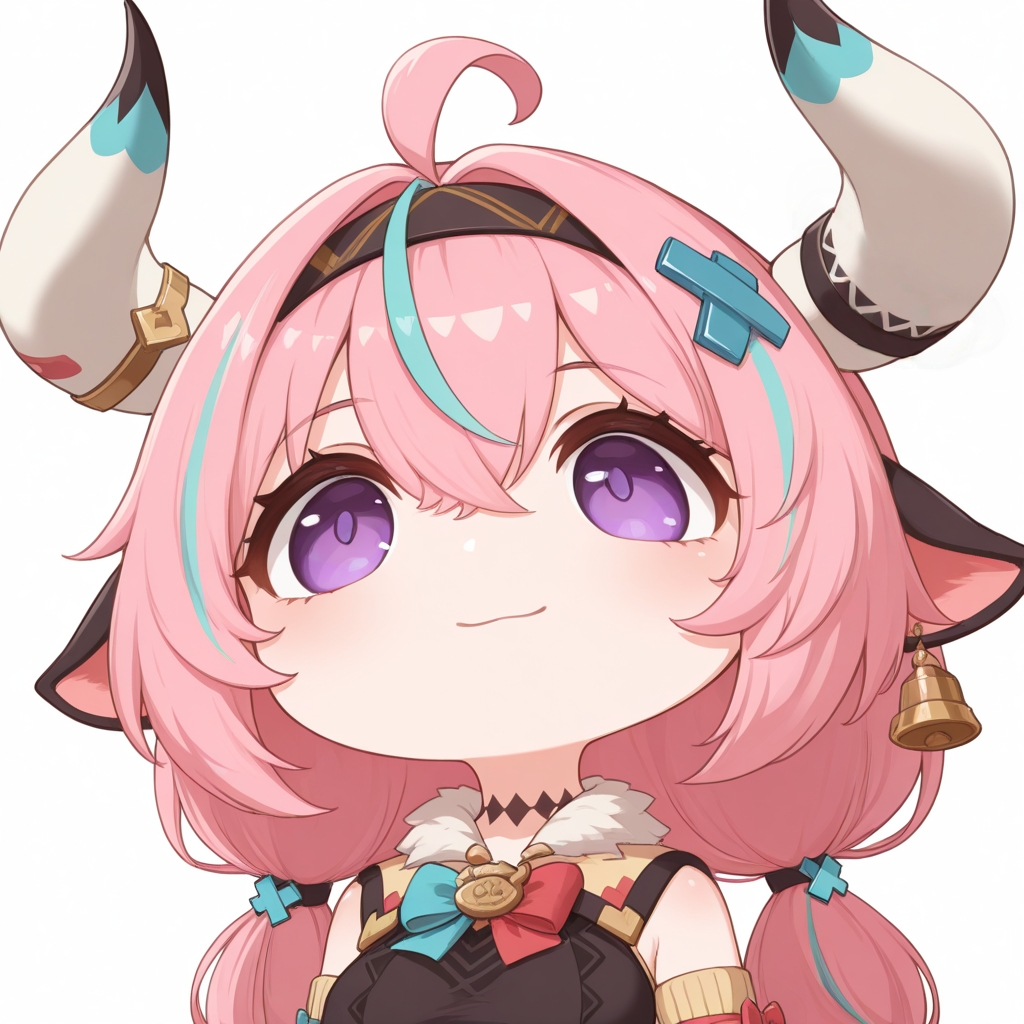 masterpiece, best quality, highres, white background, big head, 
1girl, solo, varesa, purple eyes, hair ornament, 
<lora:varesa_il_v2:0.8>