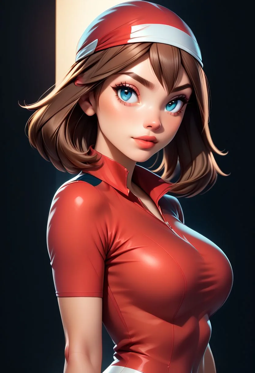 score_9, score_8_up, score_7_up, score_6_up, score_5_up, score_4_up score_9,score_8_up, digital art, upper body shot, realistic 3D illustration, 
BREAK, 
zzMay, solo, brown hair, blue eyes, medium hair, perfect, red shirt, 
BREAK, 
soft lighting, contemplative expression, dark background, subtle makeup, high-resolution, detailed texture, emotional depth, dramatic mood, side profile, serene atmosphere, cinematic lighting. perfectly round breasts, big breasts, firm breasts, SkinHairDetail, eye contact, looking at viewer,