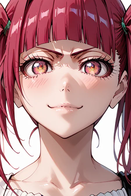 score_9, score_8_up, score_7_up, best quality, amazing quality, very aesthetic, absurdres, 1girl, solo, (dokugamine riruka), (bleach sennen kessen hen), (red hair), twintails, long hair, red eyes, (upper body), smile, solo, looking at viewer, (big breasts), outdoors background, close-up, cute, kawaii, sexy, detailed background, realistic lighting, ultra detailed eyes, ultra detailed face, parted lips, blush, perfect face, <lora:Dokugamine Riruka ApexThunderAi PonyXL-10:1>, expressive eyes, perfect face, cinematic lighting, high definition, eyesHD, high gradient eyes, high definition eyes, colleidef, sidelocks, cute, coordinator, <lora:detail_eyes:0.5>, expressive eyes, perfect face, high quality face, cinematic lighting, volumetric lighting, bloom, post processing, 4k, high definition, eyesHD, high gradient eyes, high definition eyes, cute eyes, detailed face, light makeup, beautiful face, intricately detailed face, perfect face, pale skin, glossy skin, mature body, huge breasts, half-closed eyes, smug, seductive smile, black idol dress, frills, black thigh highs, high heels, hair ornament, hair ribbon, red trim, (short skirt), simple background, bare shoulders, twintails, (short dress), asymmetrical sleeves,