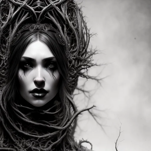 portrait of beautiful goth woman, sharp focus, 4k, art by RFKTR_rootrex and rfktr_bwmnga