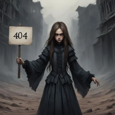 (((Ultra detailed, Megapixel)))
1girl, (((holding out a sign with number "404"))), by charlie bowater and dan mumford and trevor Brown, hands, terror, gloomy, dark, blank face, no face, wasteland background, no mouth, no eyes, long hair