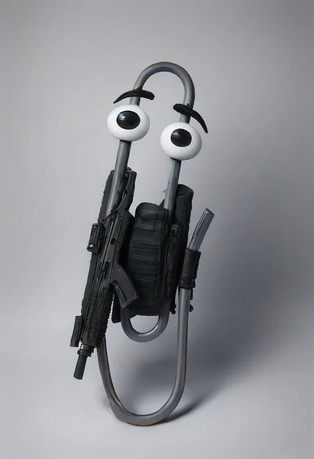 score_9, score_8, score_7, solo, SWATGear, tactical gear, cl1ppy, pokemon (creature), armor, pauldrons, rifle, gloves, bulletproof vest, assault rifle, indoors