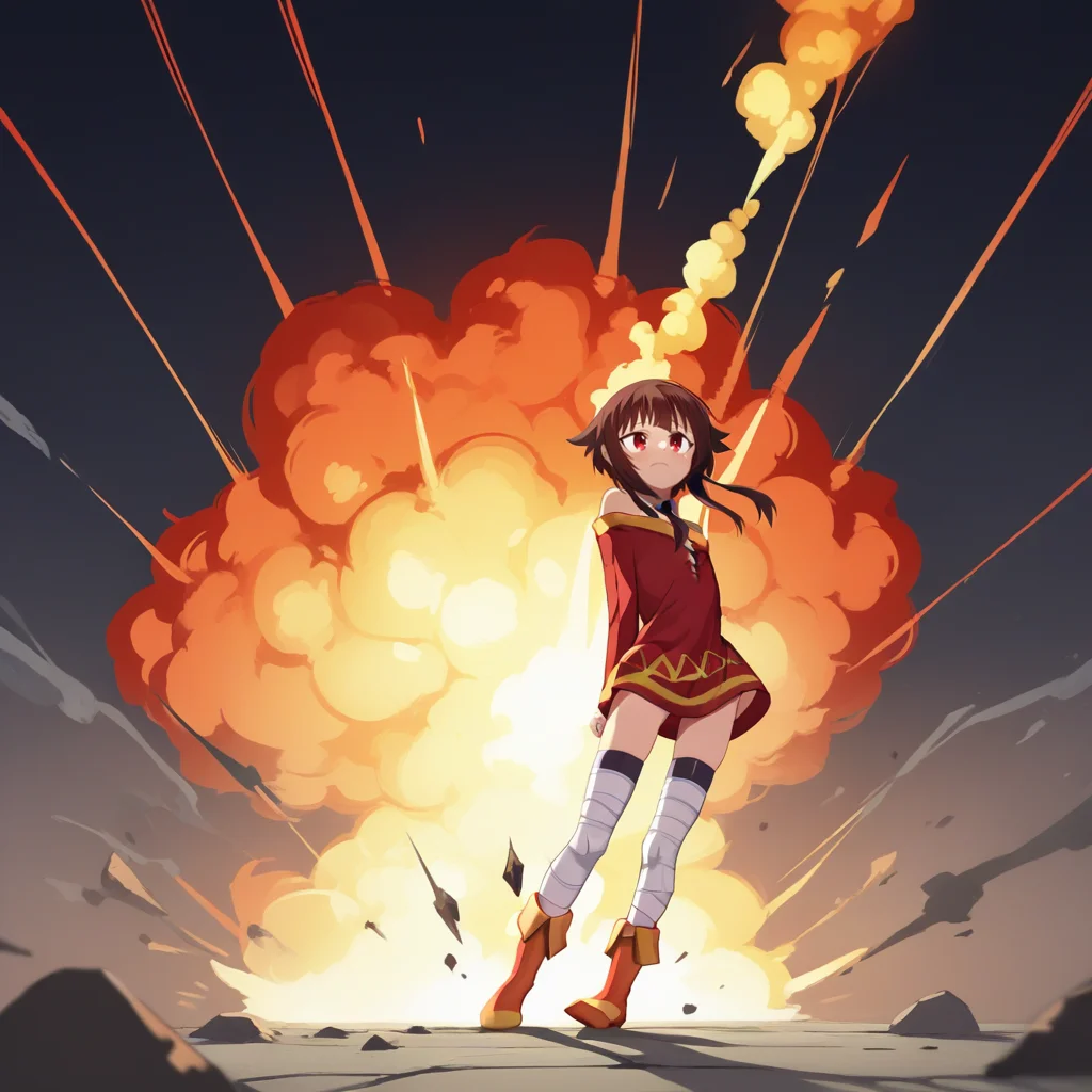 score_9, score_8_up, score_7_up, score_6_up, score_5_up, score_4_up, zPDXL2,source_anime,rating_questionable, megumin, <lora:Explosion:0.8> 3xplosion, explosion, black smoke