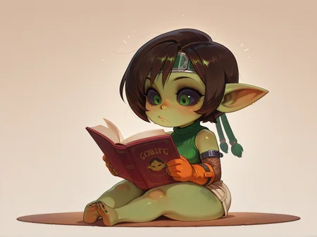 1girl, Yuffie Kisaragi, Final Fantasy 7
sitting in silence next to someone while reading your own books,
<lora:Darkfire_Deep_Gobbo:1> d33pgobbo, goblin girl, green skin, black sclera, shortstack