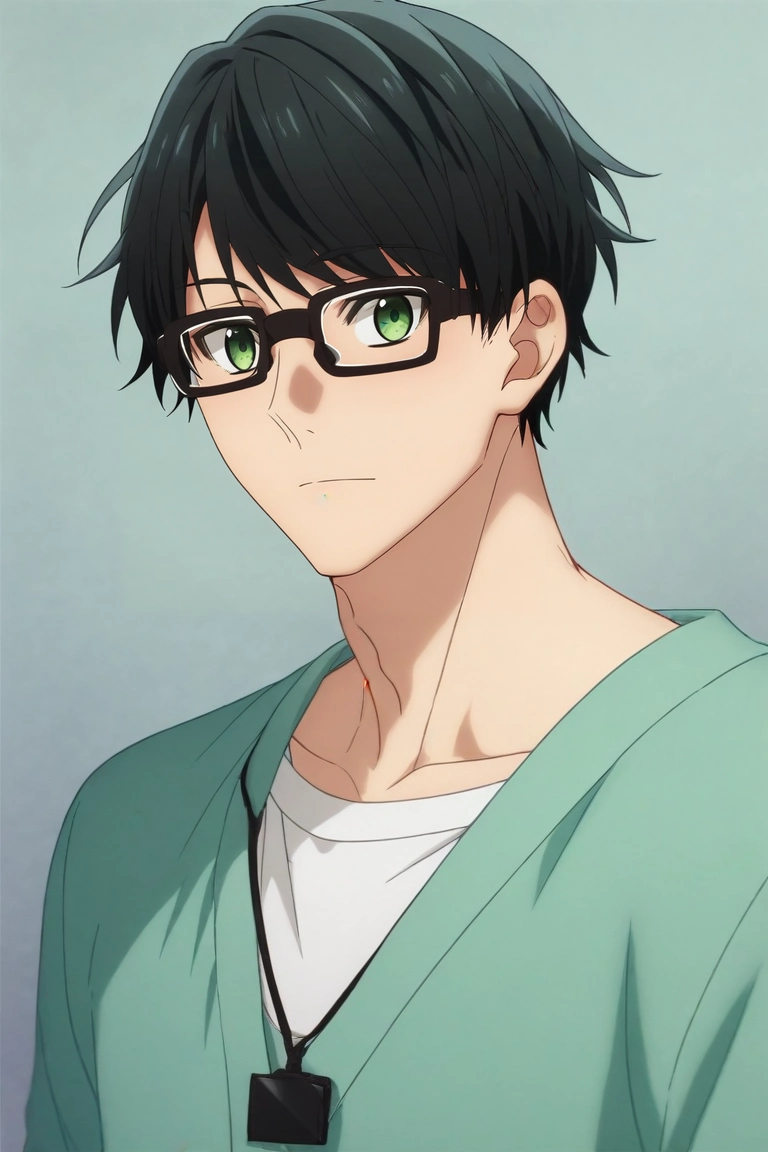score_9, score_8_up, score_7_up, , rating_safe, , (realistic:0.6), , depth of field, 1boy, solo, male focus, <lora:tasuku_kuresawa_pony:0.86>, tasuku_kuresawa, black hair, green eyes, short hair, glasses, , , <lora:sdxl_lightning_8step_lora:1>
