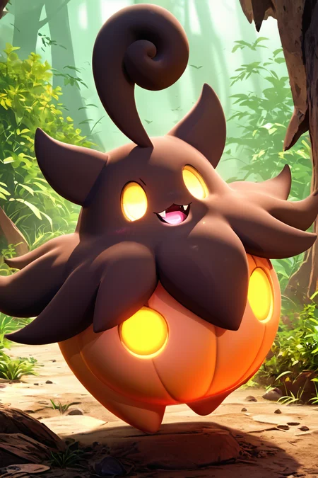 score_9, score_8_up, score_8, BREAK, , zzPumpkaboo, no humans, solo, pokemon (creature), no humans, animal focus, yellow eyes, fangs, outdoors, fangs out, glowing, <lora:Pumpkaboo_Pokemon_PDXL:0.8>, , BREAK, smile, closed mouth, looking at viewer, cowboy shot, ,,, embedding:zPDXL, Expressiveh, ,,, <lora:MantisStyle_PDXL_v2:0.8>, <lora:SDXLFaeTastic2400:0.5>, <lora:Expressive_H-000001:0.4>,