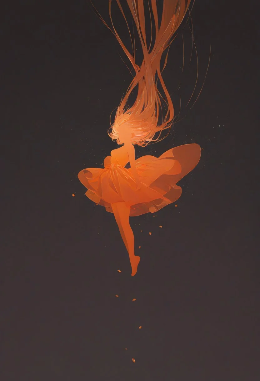1girl, flowing dress, happy to be free, floating, flying, in a strom of flowers, inverted background, (flat lighting, flat color, flat design, no lineart:1), spot color, triadic colors, film grain, local color adaption, neon, pearlescent, masterpiece, best quality, amazing quality, very aesthetic, absurdres, newest,