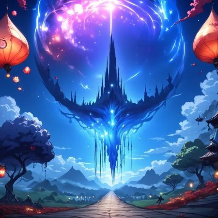 core_9, score_8_up, score_7_up, score_6_up, <lora:ArsMJStyle_-_Anime:1> ArsMJStyle, Anime, Celestial spirit market in night sky. Floating islands connected by stardust bridges. Otherworldly vendors, magical wares on display. Cosmic background, glowing ethereal beings, anime-style character expressions.