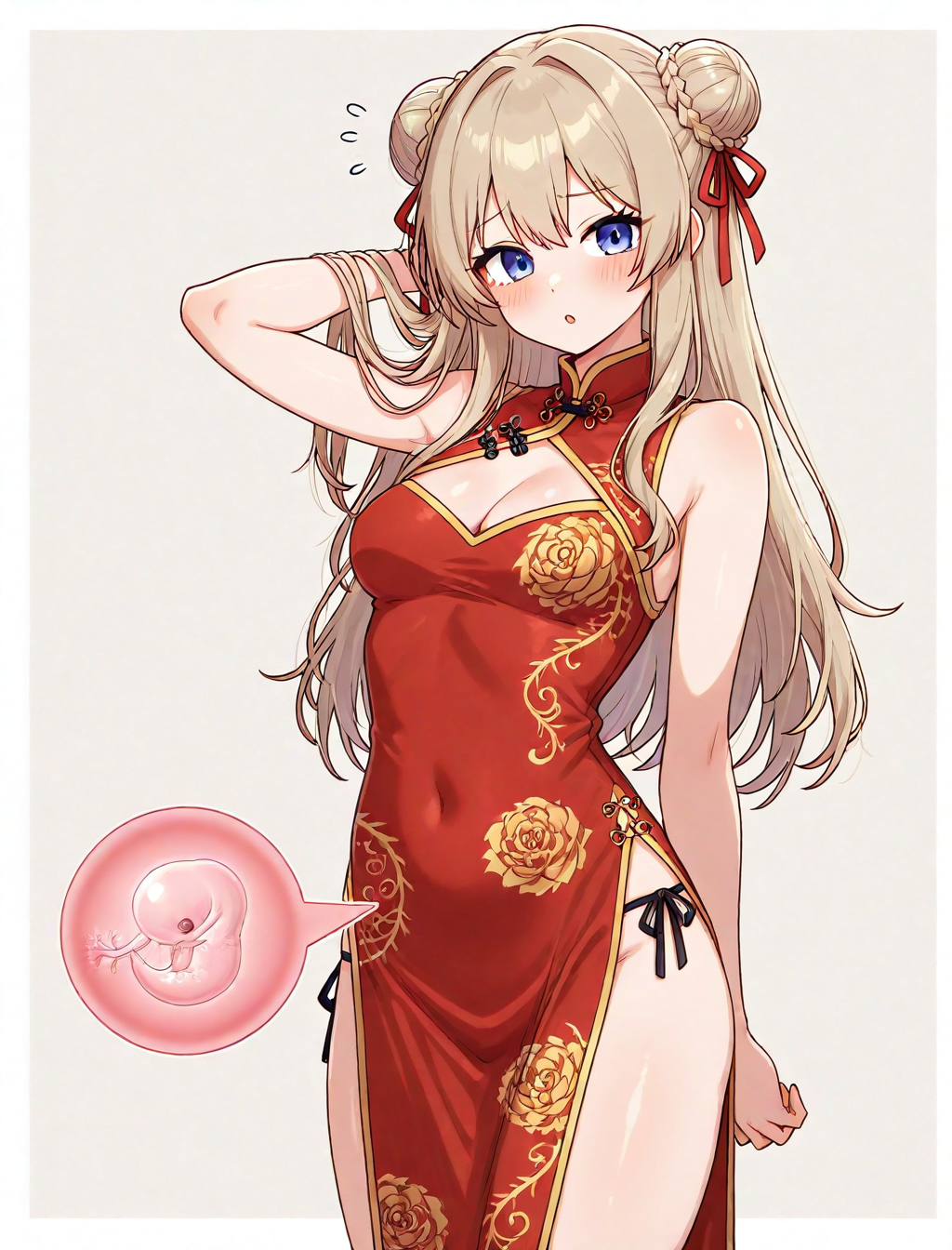 <lora:fetus_XL_illustrious-noob_v1:1> fetus, 1girl, china dress,, best quality, high quality,masterpiece, highres,neswst,