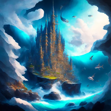(oceanicrealms style:1) a painting of a castle in the middle of the ocean <lora:djzOceanicRealmsV21_LoraBooth:1>d