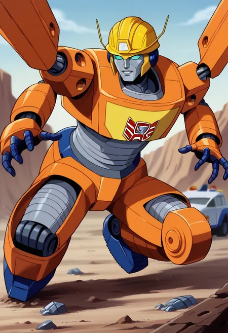 score_9, score_8_up, score_7_up, score_6_up, score_5_up, ,dynamic pose,cartoon,
BREAK
1male, robot male, (((transformers))), (((constructicons))), transformers animated, (((mixmaster))), (((scrapper))), robot, crawler treads, (((construction robot))), (((hard hat))), black & yellow, industrial, heavy duty, (((green and purple))), (((construction vehicles)))
BREAK dynamic pose, (((realism))), anatomically correct, 4k, masterpiece, Expressiveh, best quality, highly detailed, solo focus, 1girl, solo, retro artstyle,
(((constructionyardai)))