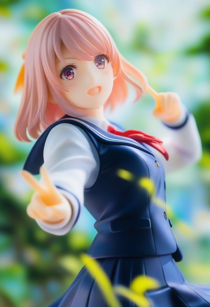 core_9, score_8_up, score_7_up,
BREAK a close-up, upper-body shot of a beautiful Japanese female model with an enhanced bust size, confidently posing with elegance. school uniform, blue skirt, cosplay, pointing, blurry background. Her sharp yet graceful facial features are highlighted, and she wears a stylish, modern outfit that accentuates her figure while maintaining a sophisticated and polished look.