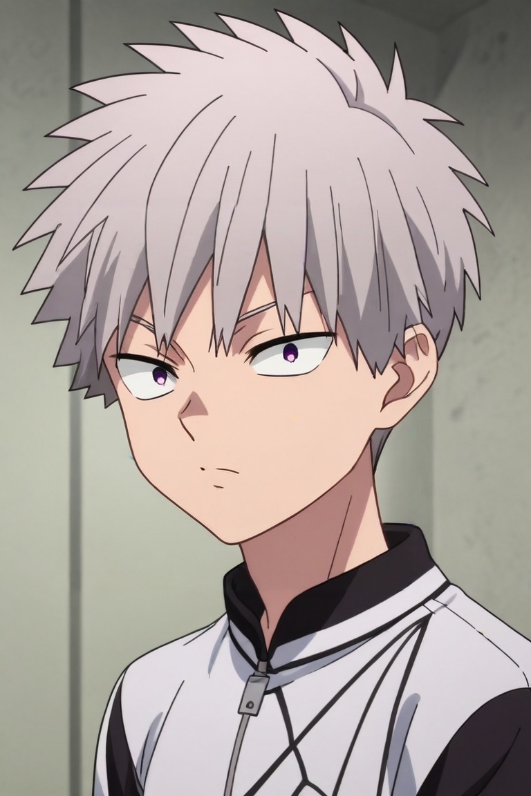 score_9, score_8_up, score_7_up, , rating_safe, , anime screencap, , , , , 1boy, solo, male focus, <lora:shiki_tademaru_pony:0.82>, shiki_tademaru, grey hair, purple eyes, short hair, , , <lora:sdxl_lightning_8step_lora:1>