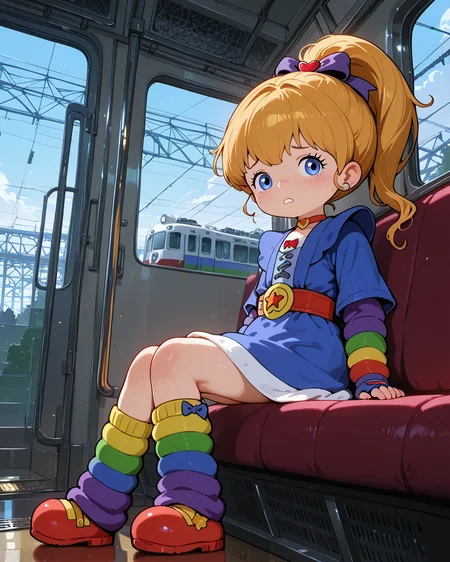 IllusP0s, PonyScores7, source_anime, ah1, IllustriousQual, interesting, exciting, spectacular, wonderful,
BREAK ((from below), (from side), focus on feet),
BREAK 1girl, <lora:Rainbow Brite Illustrious 1:0.6>, Rainbow Brite, Starlight, A white horse with a rainbow mane, <lora:shinyskin2:0.2>, glistening skin,
BREAK  (blonde hair), long hair, hair bow, updo ponytail, <lora:hairdetailpxl:0.2>, hairdetailpxl,
BREAK (blue eyes), <lora:expressive eyes:0.2>, expressive eyes, <lora:eyedetailpxl:0.2>, eyedetailpxl, <lora:Eyes_High_Definition:0.2>, EyesHD,
BREAK ((defeated expression, Slumped shoulders, sad eyes, drooping mouth)), <lora:Expressive_H:0.2>, Expressiveh, <lora:Emotional_Anime_Expressions_PonyXL_Concept:0.2>, emotional, <lora:Best_Facial_Expression_LoRA_PONY:0.2>, looking at viewer, <lora:Detailed expressive EXEV style -XL Pony V1.0:0.2>, FaceDetail,
BREAK ((feminine pose)),
BREAK (Choker, Fingerless Gloves, rainbow Leg Warmers, multicolored dress, harness, belt, boots, rainbow sleeves, bubble sleeves),
BREAK (((mysterious Abandoned Train Car in a Amusement Park, an old train car sitting silently in the park, its windows covered in dust, The atmosphere is nostalgic and slightly eerie, hinting at forgotten adventures))),
BREAK <lora:xl_more_art-full_v1:0.2>, <lora:aesthetic_anime_v1s:0.2>, <lora:EpicF4nta5yXL:0.2>, <lora:detailxl:0.2>, detailxl, <lora:Fant5yP0ny:0.2>, best quality, amazing quality, best aesthetic, absurdres, illustration, Volumetric_Lighting, ultra-detailed, very aesthetic, intricate details, 8k, masterpiece, best_quality
BREAK Stable_Yogis_PDXL_Positives, AS-Adult, <lora:Complicated fantasy portrait - XL Pony V2.0:0.2>, bad-hands-5, <lora:HDA_Detailer:0.3>,