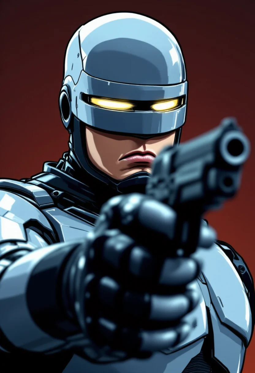 <lora:PCB_Image_Enhancer_for_FLUX:0> <lora:KFT_HLA_V3_FLUX-000019:1>
Cartoon image of Robocop aiming a pistol at the viewer.