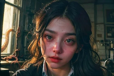 Photography, photorealistic, insanely real life detailed, 8k, highest resolution possible, sharp focus, taken with professional DSLR and lenses, cinematic, taken best skilled cinematographer, 
monster, horror \(haunted house\), Darkness,
Inside a haunted house, indoors,night,dark, creepy, scary,terrifying, haunted,
horror movie atmosphere, cinematic dark night time lighting and dramatic shadows,
Cinematically<lora:Reel_WHorror_1_2_9_ReWo_n:1> realistic horror scene of an indoors, 
humanoid, eyes,extra eyes,tentacles,horn,flesh,extra limbs
veins, multiple limbs, blood pool, teeth, rim lighting, pov, (8K, RAW photo, best quality:1.2, masterpiece:1.2), (realistic, photo-realistic:1.2), ultra-detailed,