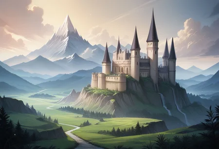 score_9, score_8_up, score_7_up,newest,safe,source_anime,ncrender,landscape,outdoors,mountain,castle,