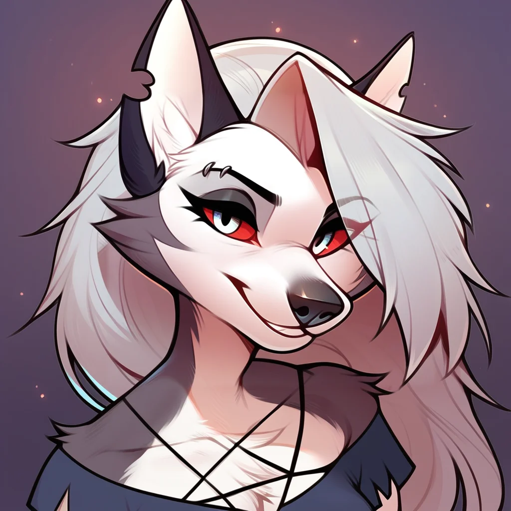score_9, score_8_up, score_7_up, score_6_up, score_5_up, score_4_up, by fr95, furry, furry female, solo, Loona, helluva boss, portrait, hellhound, cute, smile, looking at you <lora:F-R95_style:1>