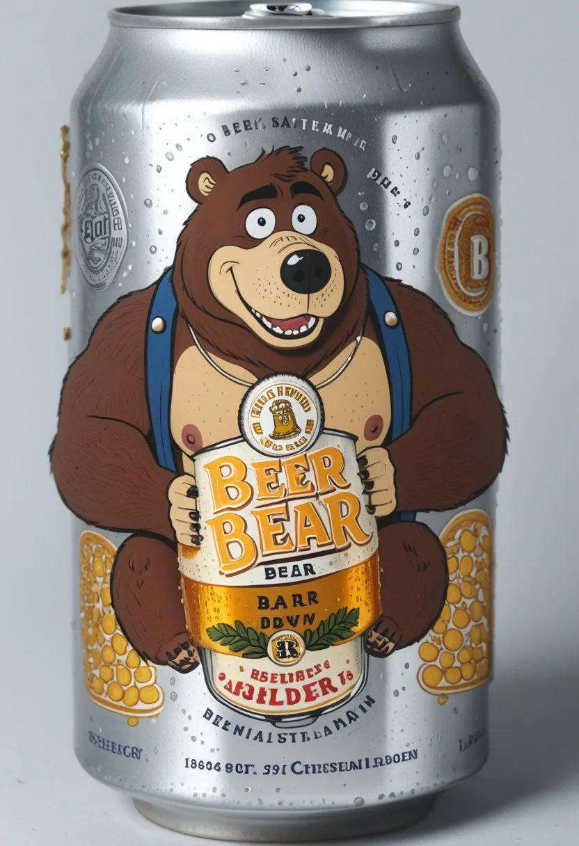 beerlabel, beer can, banjo the bear, solo