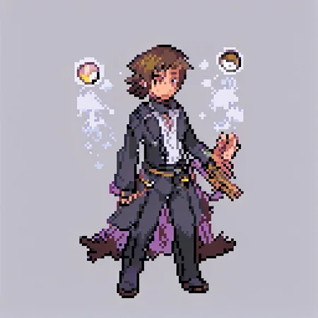 of a man wearing a black coat with a white shirt on his shoulders holding a cherish ball make his skin a brown more like caramel, a night sky lustrious black hair plus a brown eyes, brown skin color, as dark as possible same for his hair, make him look as powerful as a member of the elite 4
<lora:pk_trainer_xl_v1-1:1>
simple background