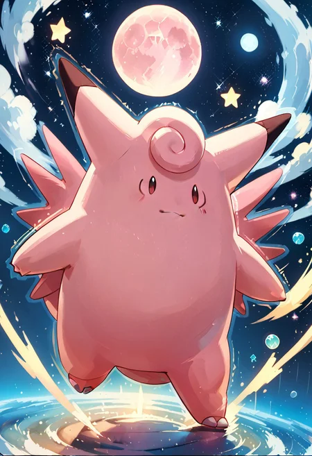 score_9, score_8_up, score_8,
zzClefable, no humans, pokemon (creature),
dynamic pose, attacking, motion lines, magic, spells, pink glow, swirls, spirals, moon, moon rock, glowing, space, stars,
zPDXL3,