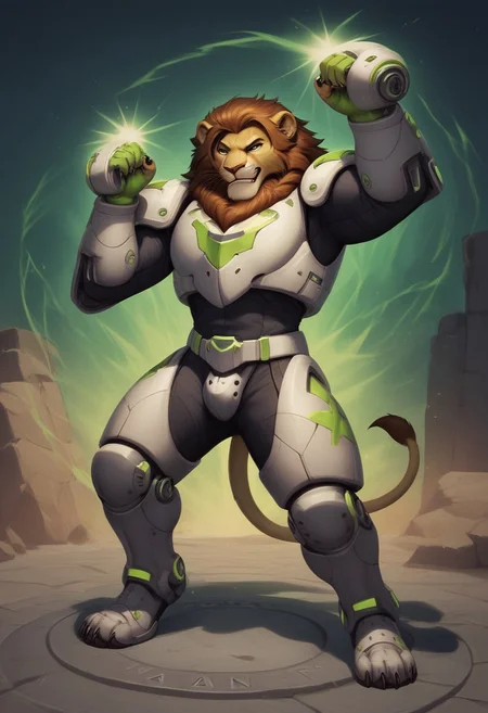 score_9, score_8_up, score_7_up,
1boy, solo, torso view,<lora:Anthro_Lionlioness_PONY_XL:1>,
(anthro lion:1.2), lion male, black fur, fangs, claws, wearing green power armor,helmet,armor,arm cannon,power suit, green power suit, black fur, brown mane, <lora:Furry_Lora_Panther:0.8> very intricate, high quality details,vibrant, highly detailed, award-winning, professional,anime artwork, dynamic pose, action pose, intense, fun,
