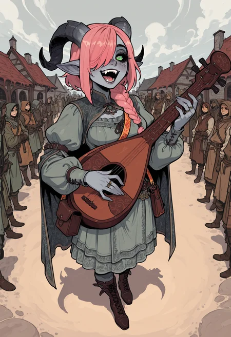 score_9, score_8_up, score_7_up, masterpiece, best quality, very aesthetic, 1woman, incoth, (incase:0.6), detailed face, (dynamic:1), (medieval market background:1.2), (medieval fair:1.2), joy, happy, medieval attire, crowd, <lora:Rapscallion_Illustrious:0.35> Rapscallionstyle, <lora:incoth:0.25> incoth, (incase:0.6), <lora:r17329_illu:0.35> r17329_illu, <lora:ck-shadow-circuit-IL:0.4> in the style of cksc, <lora:perspective:0.65> perspective, dailight, summer time
