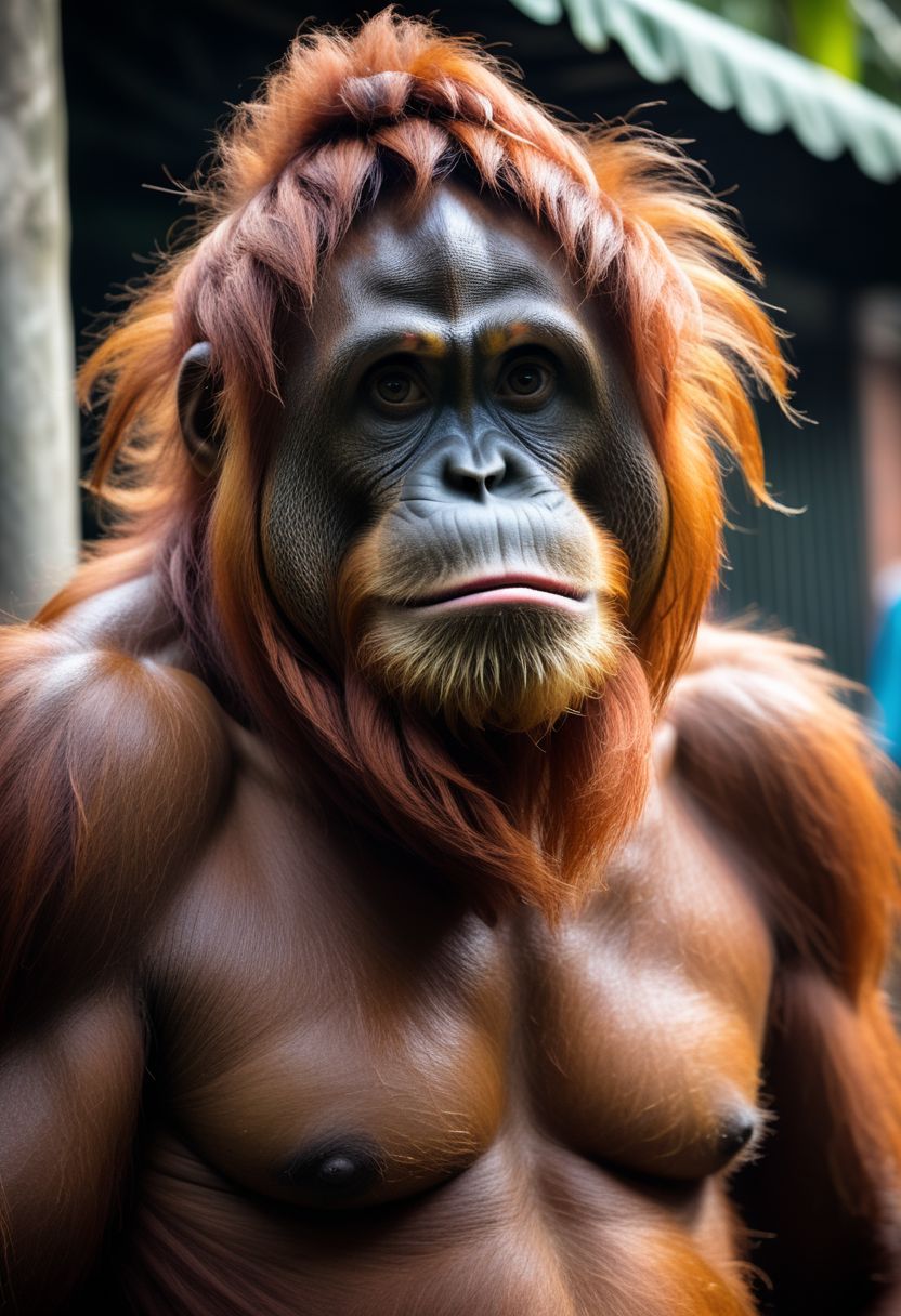artrngtn, sumatran orangutan  male in the style of street photography