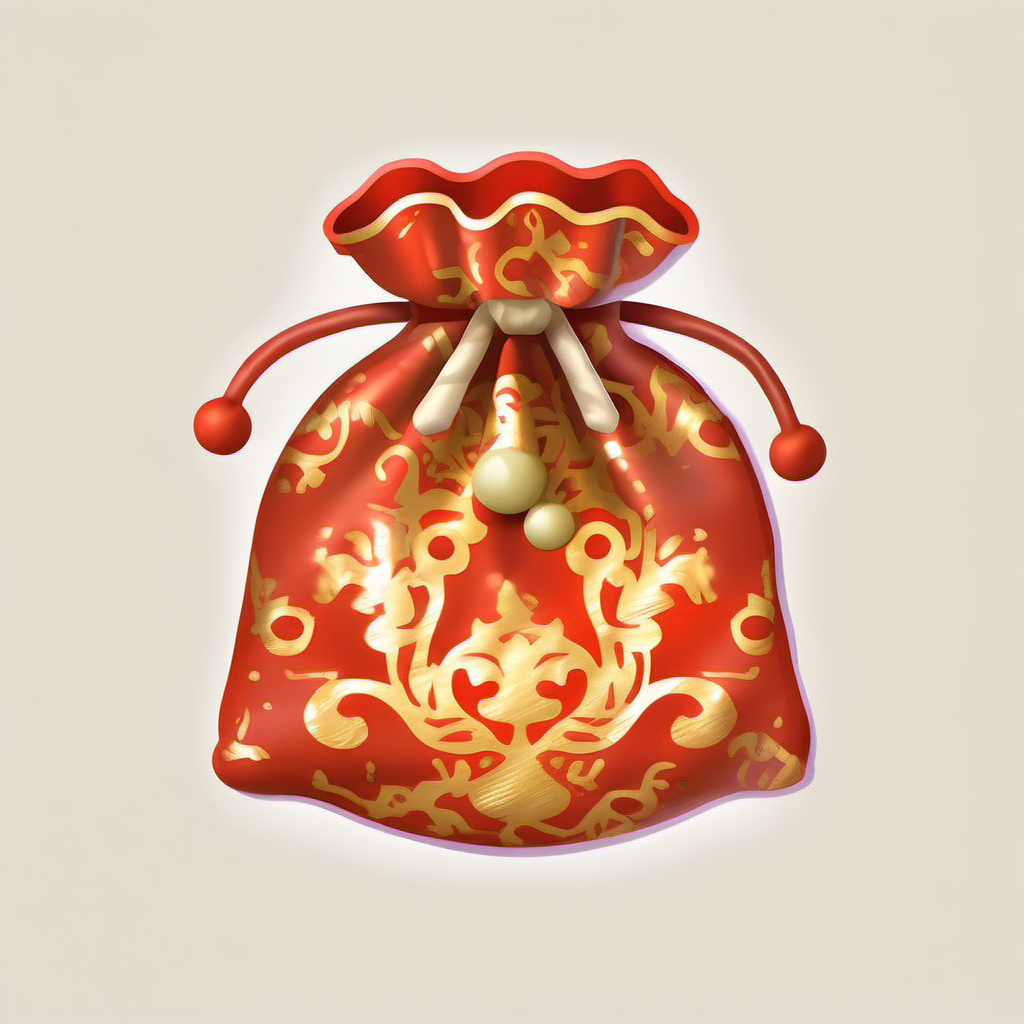2d icon. a red bag with gold designs on it. <lora:SDXL_icon_V2-000034:1>