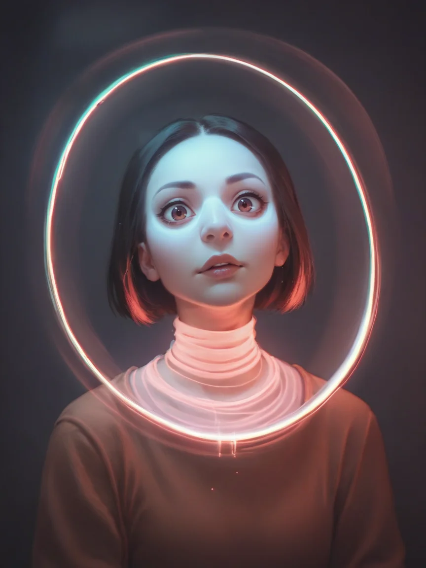 score_9, score_8_up, score_7_up, score_6_up, score_5_up, score_4_up, 1girl,  <lora:l1ghtp41ntXLP:0.77> l1ghtp41nt, portrait, neons, light, long exposure, glowing, illumination,