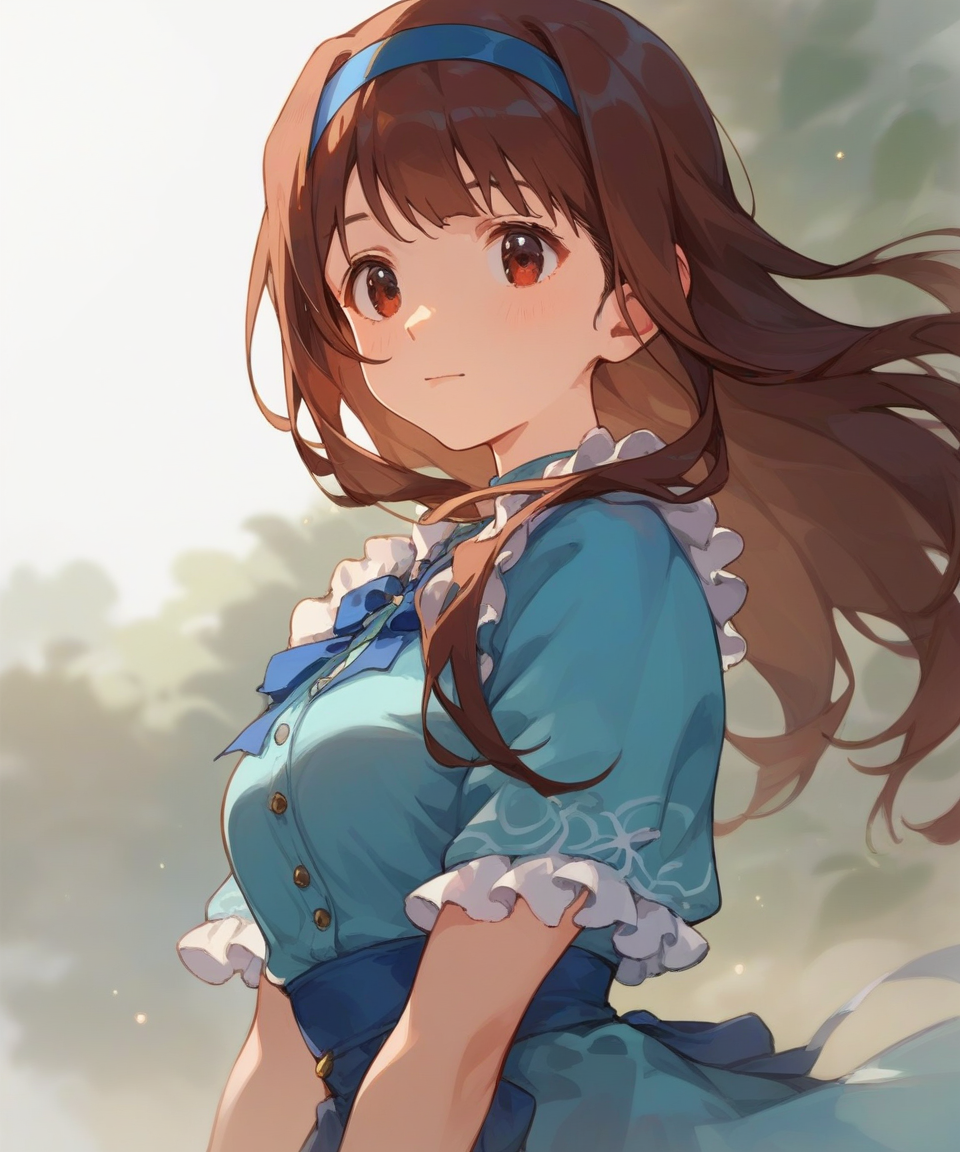 score_9,score_8_up,score_7_up,source_anime,<lora:ç´å¶p:0.8>,1girl,bangs,brown eyes,brown hair,long hair,solo,blue hairband,medium breasts,<lora:v6:0.6>,