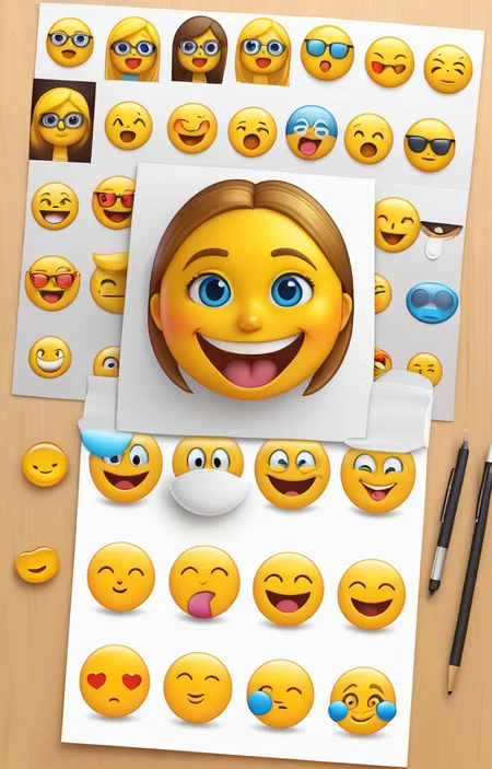 masterpiece,best quality,<lora:tbh374-sdxl:0.6>,illustration,style of emoji,emoji sheet tech genius teenage girl