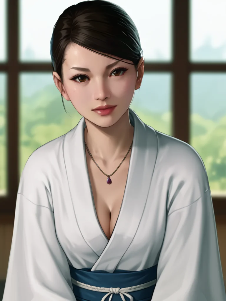 score_9, score_8_up,score_7_up,1girl, <lora:Sayama_Kaoru:1>sayama kaoru,kimono,cleavage,