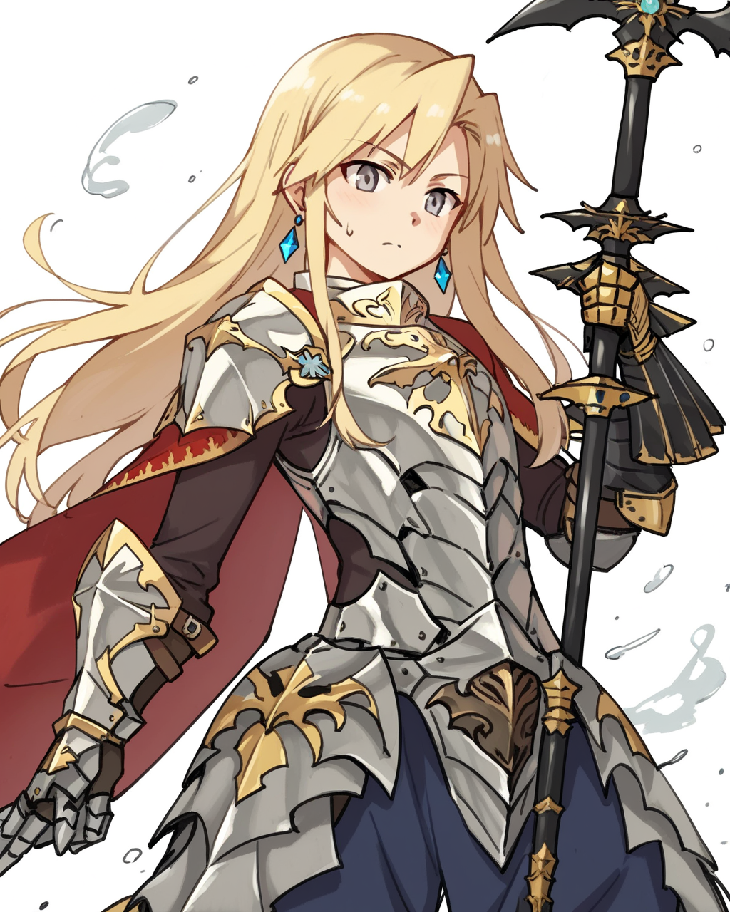 score_9, score_8_up, score_7_up, score_6_up, score_5_up, score_4_up, BREAK source_anime,<lora:add-detail-xl:1>,<lora:Expressive_H:1>,
<lora:Princess_PONY:1>,princess, 1girl, solo, long hair, blonde hair, grey eyes, armor, earrings, gauntlets, greaves,